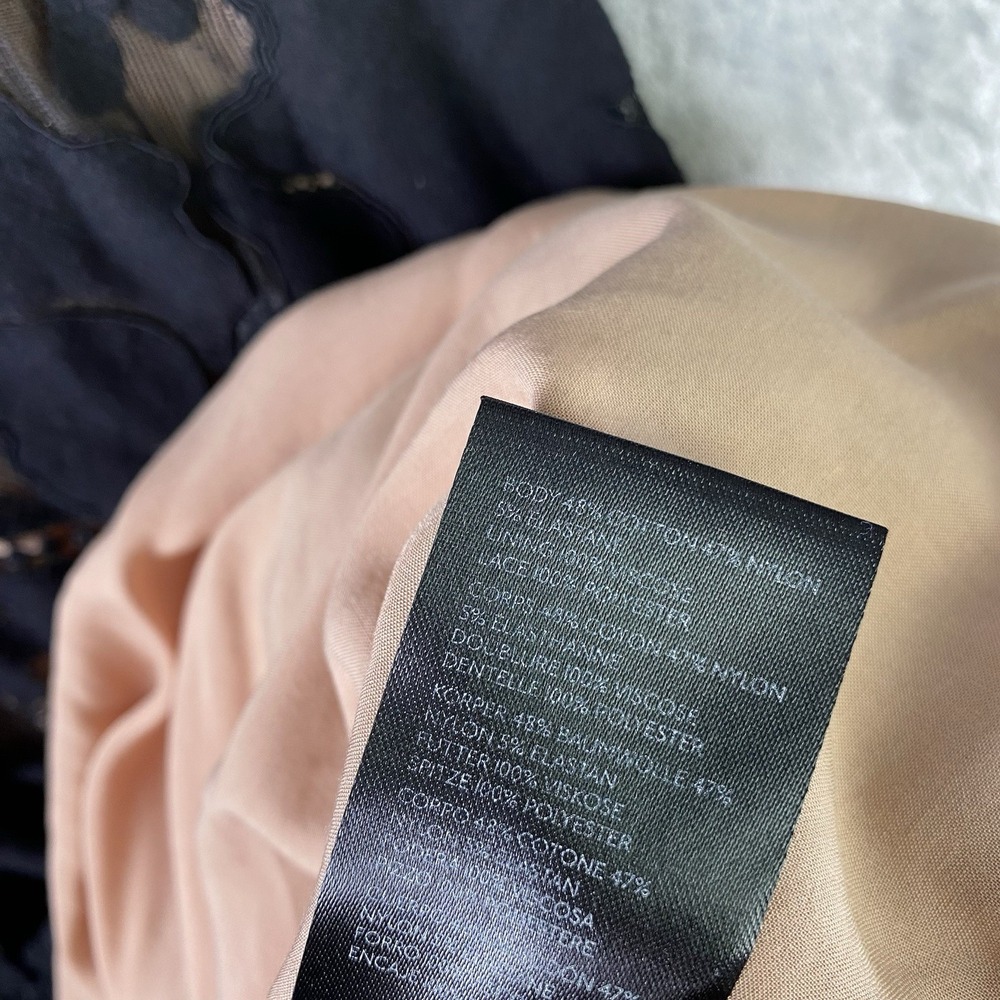 Anthropologie Dress Womens Sz 6 Black Slim Lace Maxi Floral Cocktail Evening - Picture 8 of 16